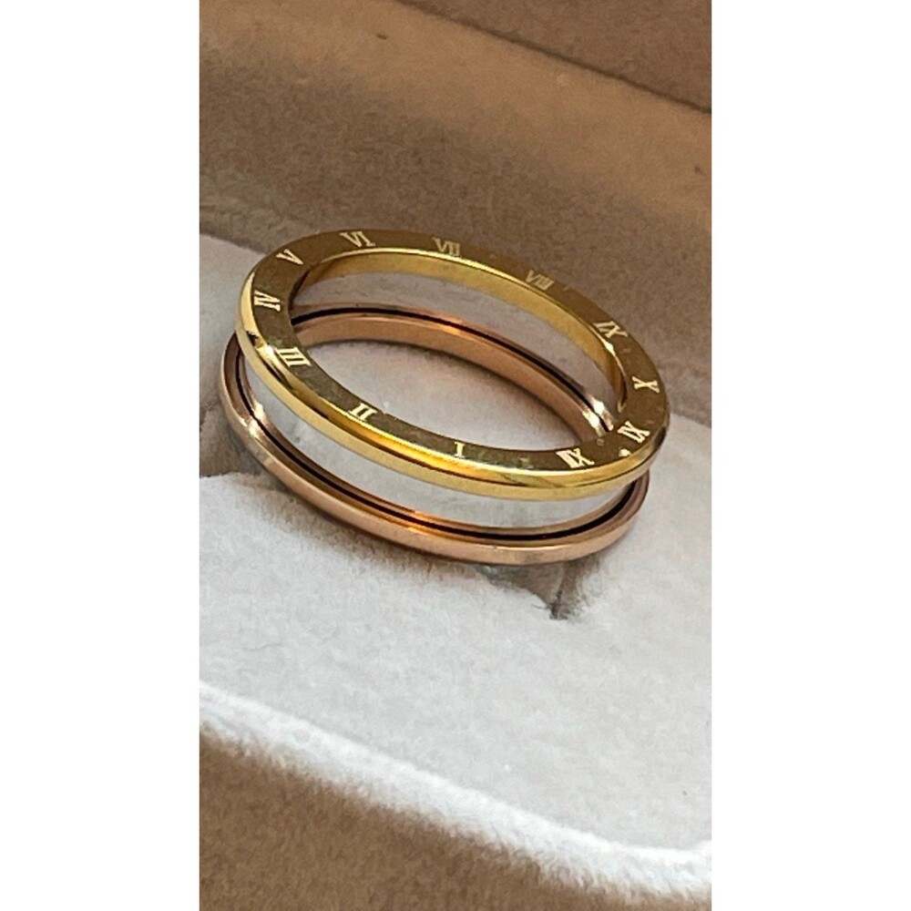 Gold & Silver thick band Mens wedding ring - Picture 6 of 6